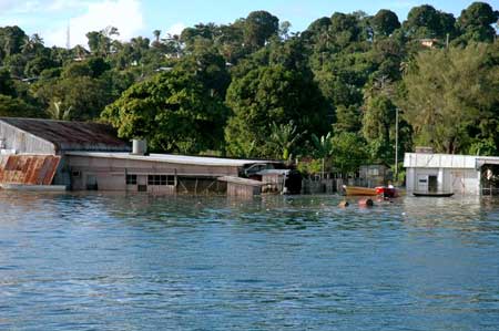 tsunami3 After the tsunami: the town of Gizo, Solomon Islands. Photo: John and Tracy, taken from their boat, Prossie Joe